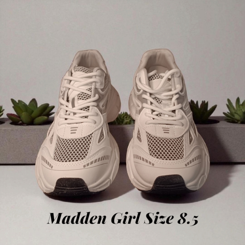 Madden Girl Cream Sneakers